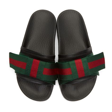 gucci black bow slides|affordable Gucci slides.